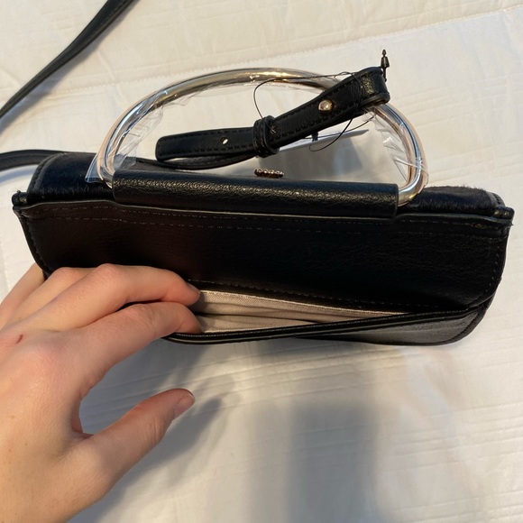 LC Lauren Conrad Velvet/Faux Leather Crossbody Bag NWT - Picture 7 of 9